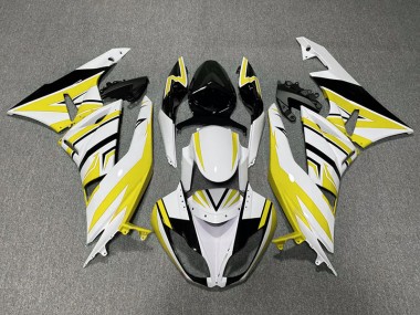 Yellow White and Black Zag 2009-2012 ZX6R Motorcycle Fairings