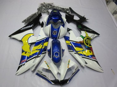 Yellow and Blue 2008-2016 R6 Motorcycle Fairings