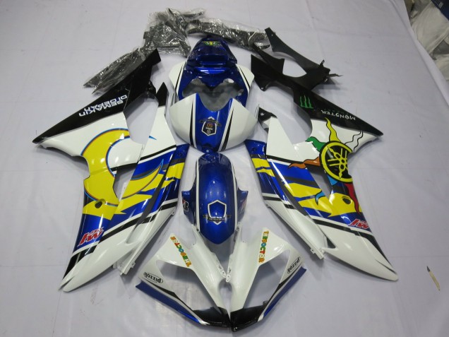 Yellow and Blue 2008-2016 R6 Motorcycle Fairings